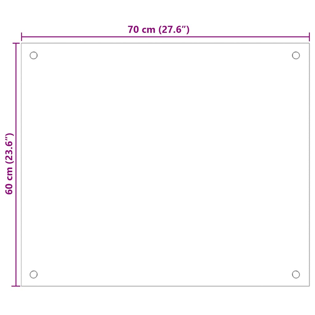 Paraschizzi per Cucina Nero 70x60 cm in Vetro Temperato