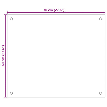 Paraschizzi per Cucina Nero 70x60 cm in Vetro Temperato