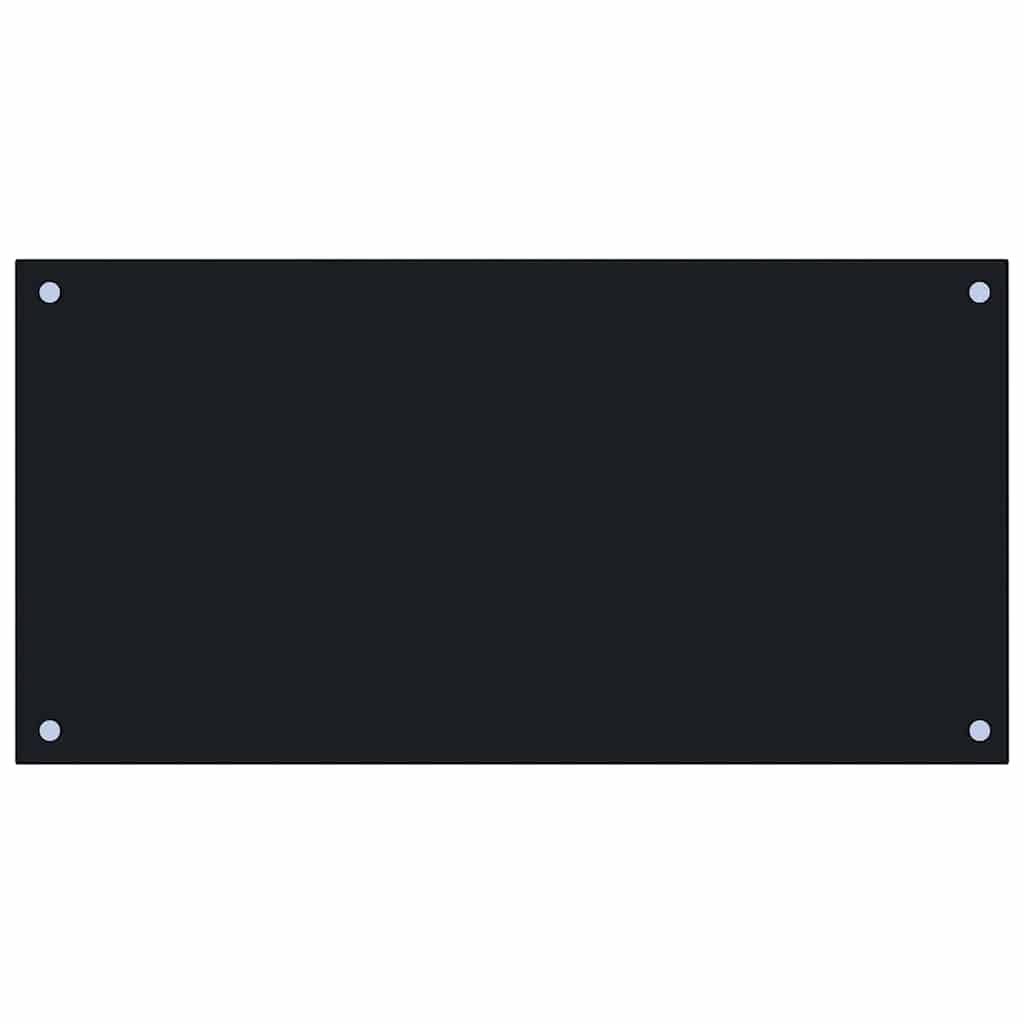 Paraschizzi per Cucina Nero 80x40 cm in Vetro Temperato