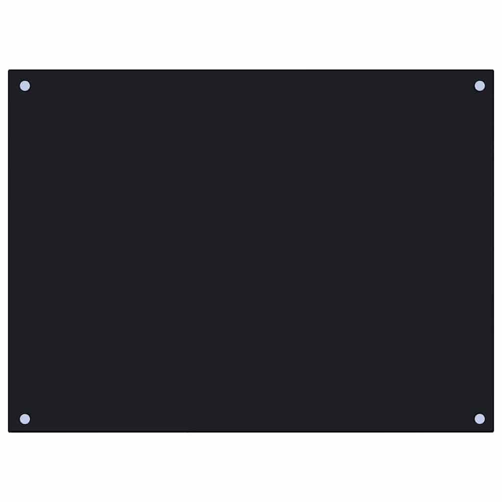 Paraschizzi per Cucina Nero 80x60 cm in Vetro Temperato