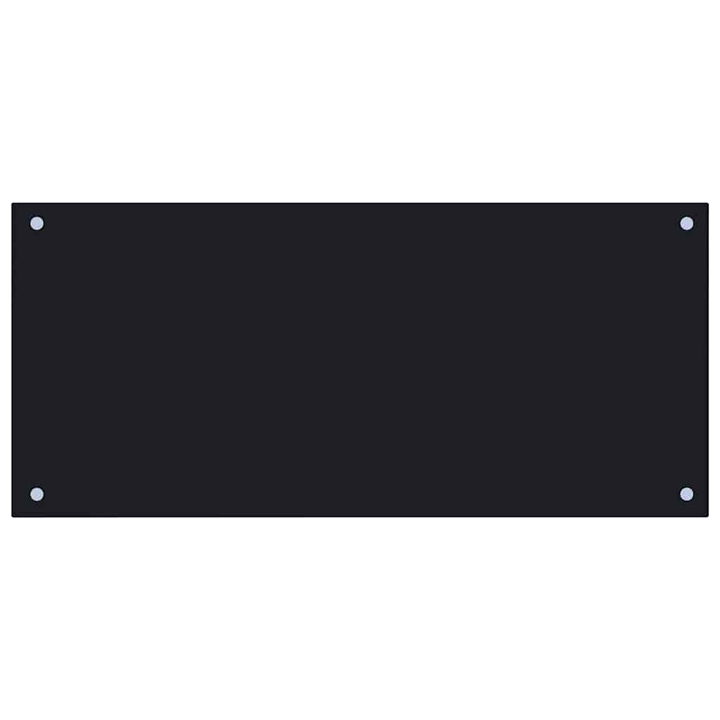 Paraschizzi per Cucina Nero 90x40 cm in Vetro Temperato