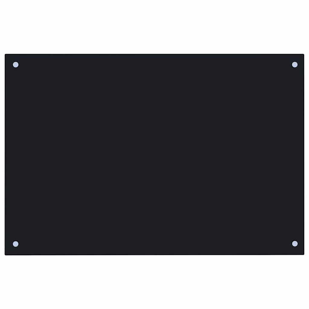 Paraschizzi per Cucina Nero 90x50 cm in Vetro Temperato