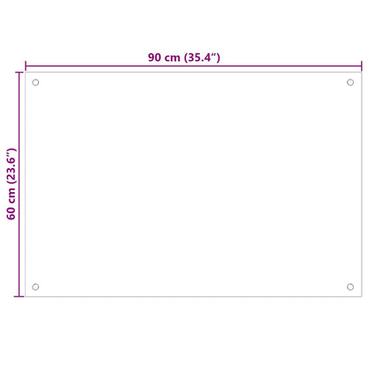 Paraschizzi per Cucina Nero 90x60 cm in Vetro Temperato