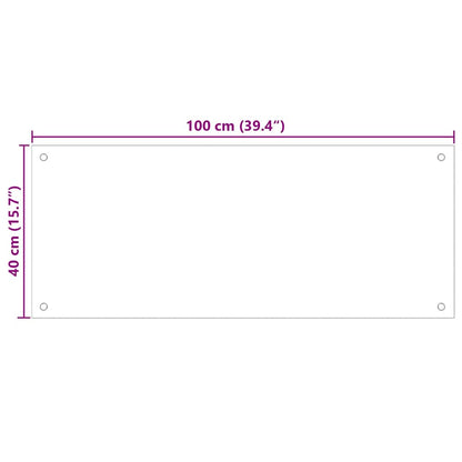 Paraschizzi per Cucina Nero 100x40 cm in Vetro Temperato