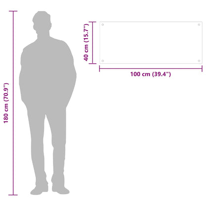 Paraschizzi per Cucina Nero 100x40 cm in Vetro Temperato