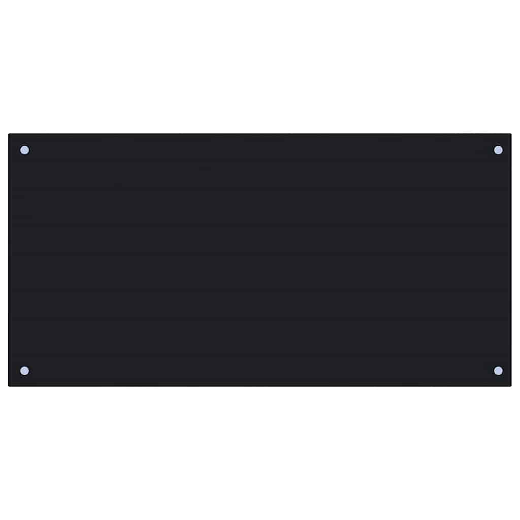 Paraschizzi per Cucina Nero 100x50 cm in Vetro Temperato