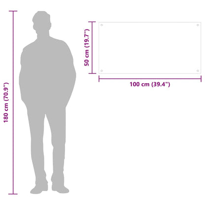 Paraschizzi per Cucina Nero 100x50 cm in Vetro Temperato