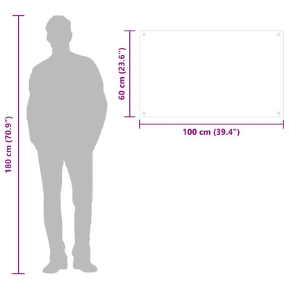 Paraschizzi per Cucina Nero 100x60 cm in Vetro Temperato