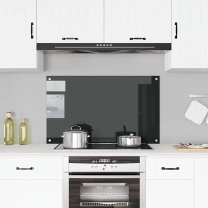 Paraschizzi per Cucina Nero 100x60 cm in Vetro Temperato