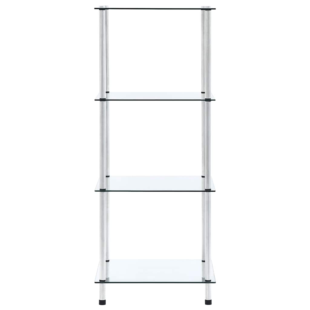 Scaffale a 4 Livelli Trasparente 40x40x100cm in Vetro Temperato | homemem39