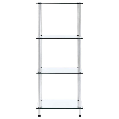 Scaffale a 4 Livelli Trasparente 40x40x100cm in Vetro Temperato | homemem39