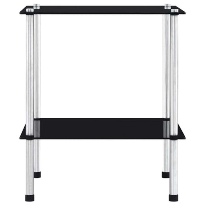 Scaffale a 2 Livelli Nero 40x40x47cm in Vetro Temperato | homemem39