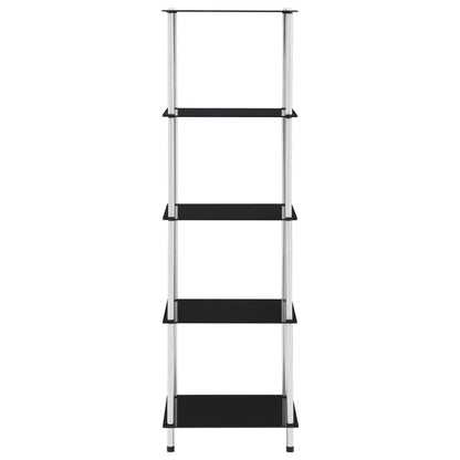 Scaffale a 5 Livelli Nero 40x40x130 cm in Vetro Temperato | homemem39