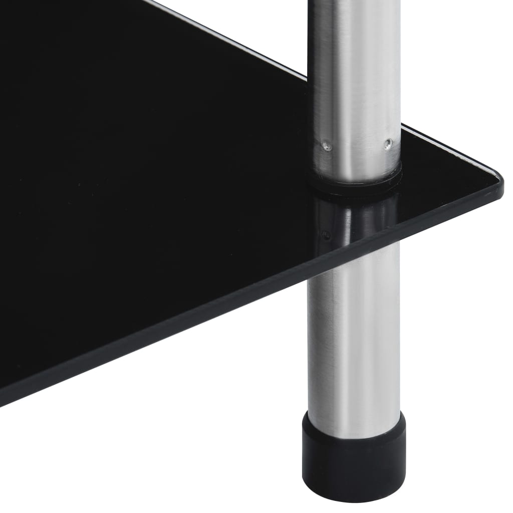 Scaffale a 5 Livelli Nero 40x40x130 cm in Vetro Temperato | homemem39