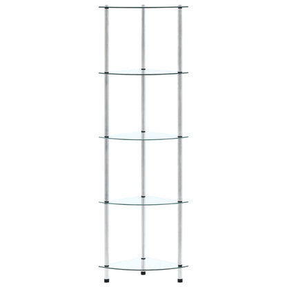 Scaffale a 5 Livelli Trasparente 30x30x130cm in Vetro Temperato | homemem39