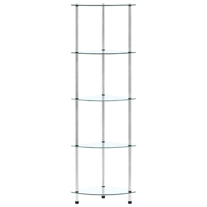Scaffale a 5 Livelli 30x30x130 cm in vetro temperato