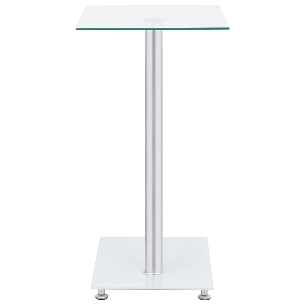 Tavolino Laterale a U Trasparente 45x30x58cm in Vetro Temperato | homemem39
