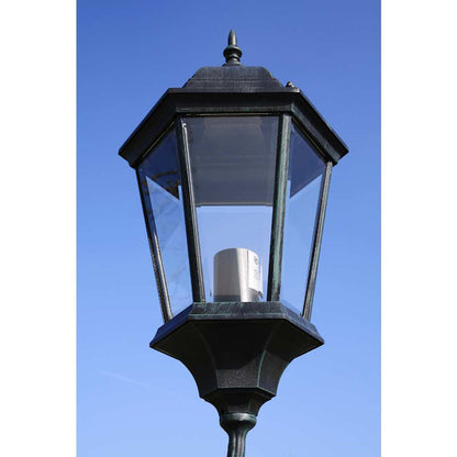 Lampione da Giardino 3 Bracci 230 cm Verde Scuro/Nero Aluminio - homemem39