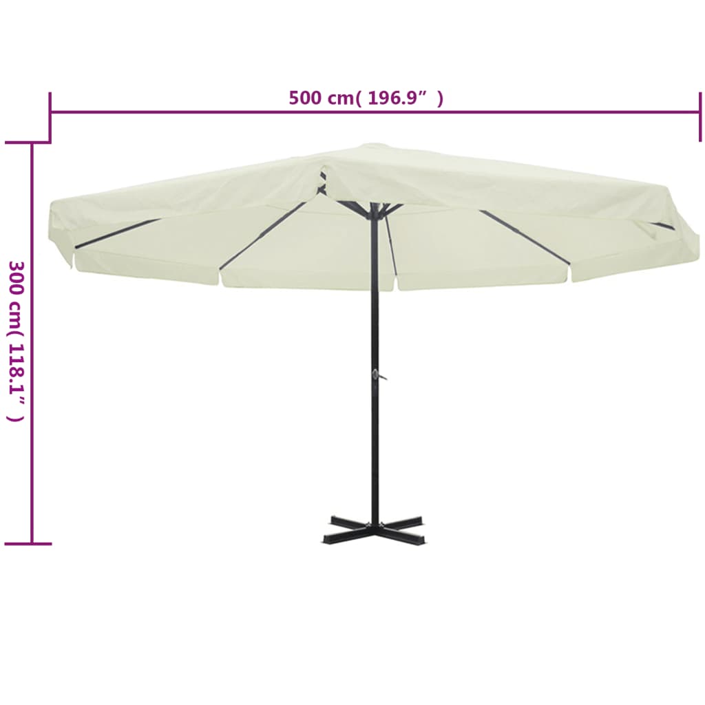 Ombrellone bianco in alluminio 500 cm | homemem39