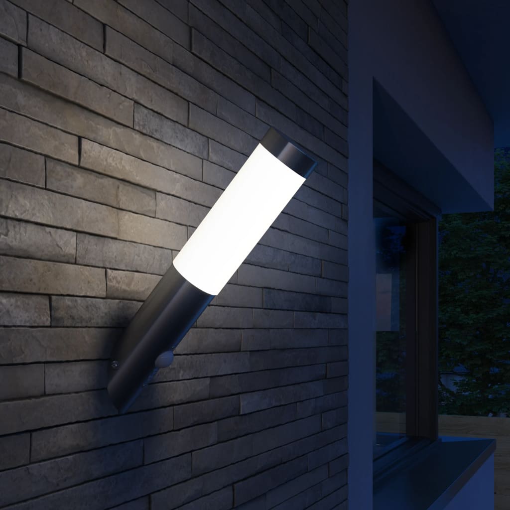 Lampioncino moderno in acciaio inox, sensore di movimento - homemem39