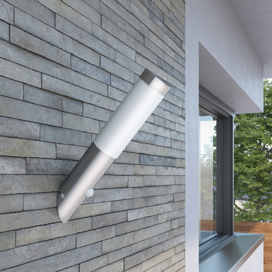 Lampioncino moderno in acciaio inox, sensore di movimento - homemem39