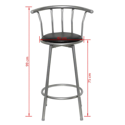 Sgabelli da Bar 2 pz Neri in SImilpelle