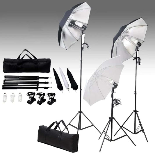 Set di Illuminazione da Studio: Ombrelli e Treppiedi 24 Watt - homemem39