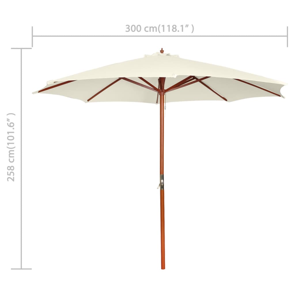 Ombrellone 300x258 cm Bianco Sabbia | homemem39
