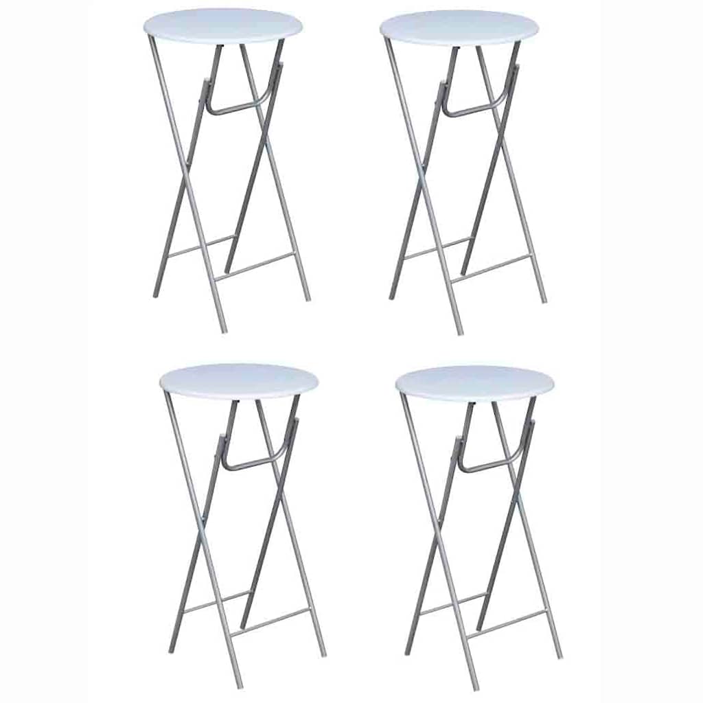 Tavoli da Bar Set 4 pz con Ripiano in MDF Bianco