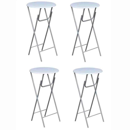 Tavoli da Bar Set 4 pz con Ripiano in MDF Bianco