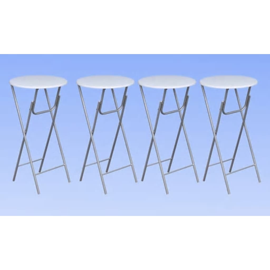 Tavoli da Bar Set 4 pz con Ripiano in MDF Bianco - homemem39