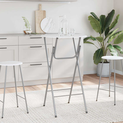 Tavoli da Bar Set 4 pz con Ripiano in MDF Bianco