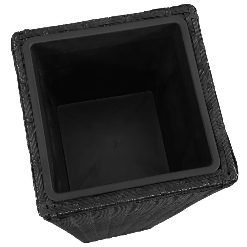 Letti Rialzati da Giardino 3 pz in Polyrattan Nero - homemem39