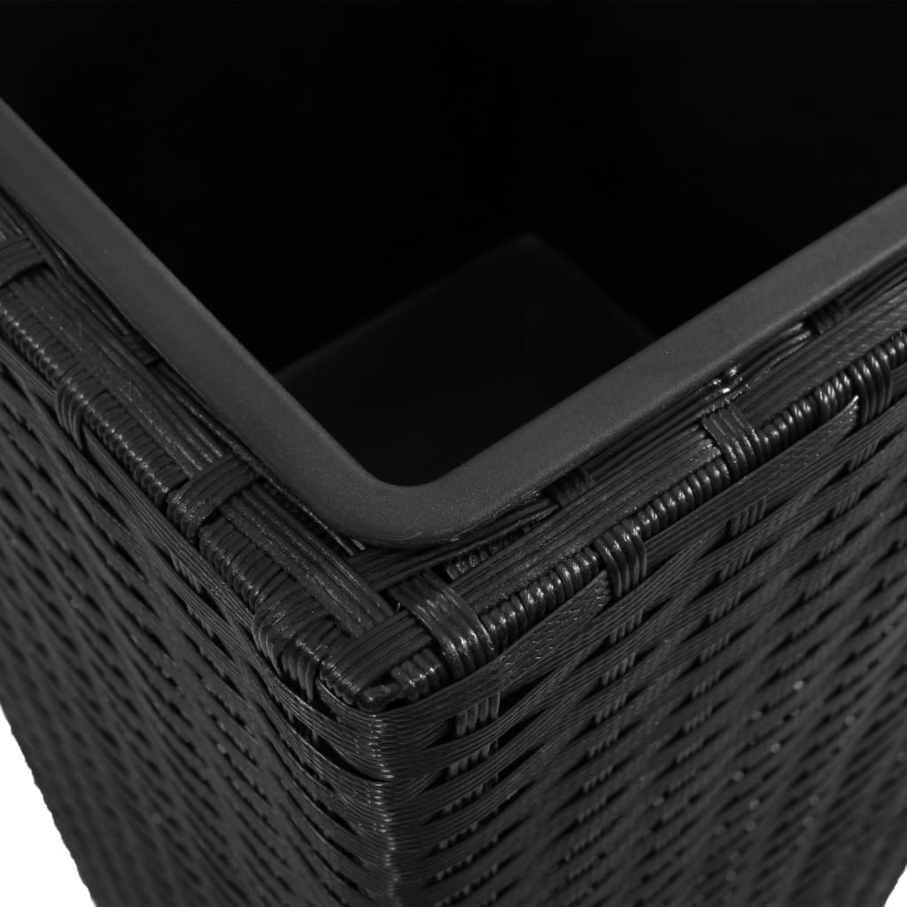 Letti Rialzati da Giardino 3 pz in Polyrattan Nero - homemem39
