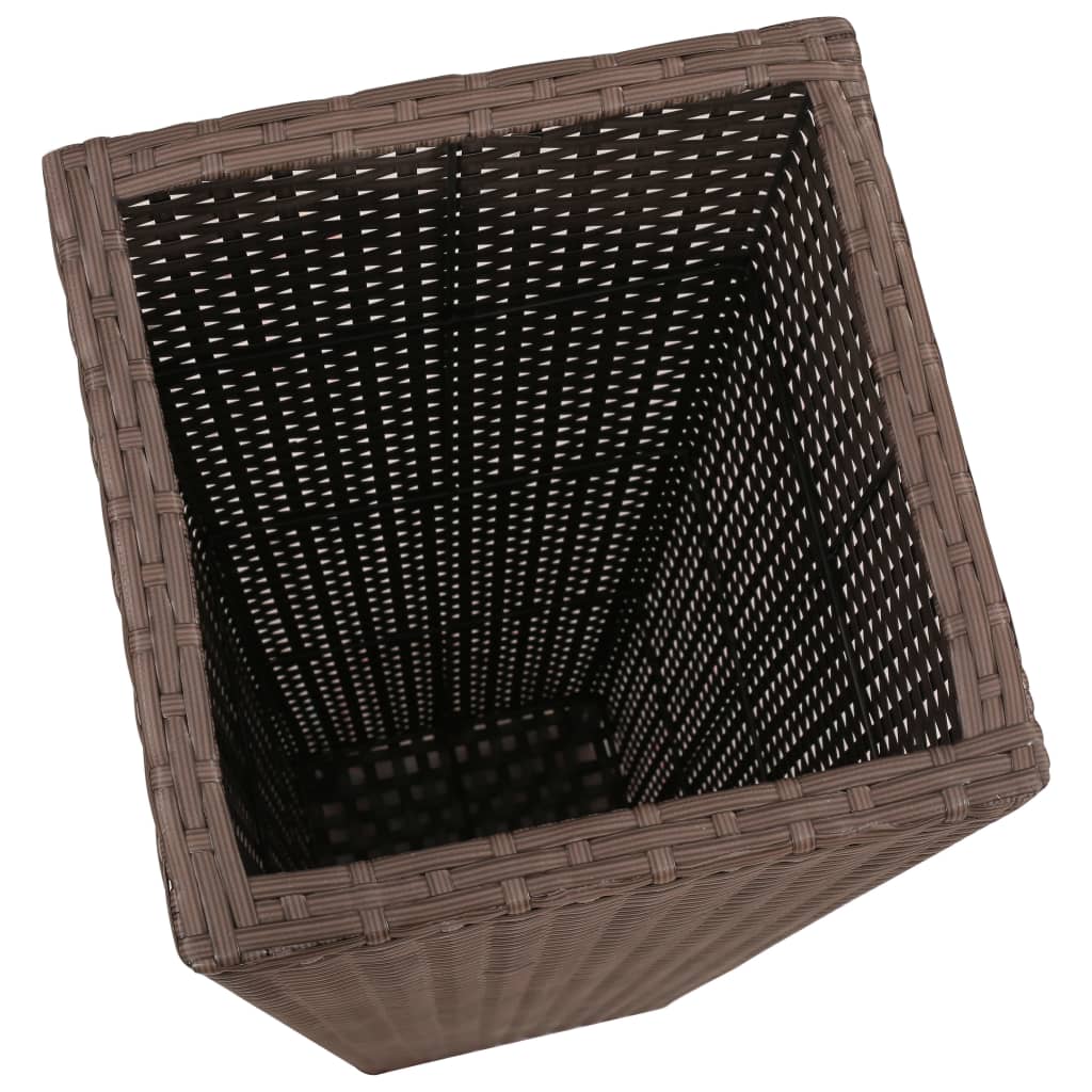 Letti Rialzati da Giardino 3 pz in Polyrattan Marrone - homemem39