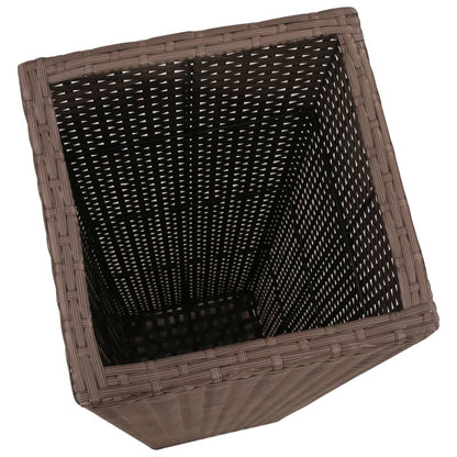 Letti Rialzati da Giardino 3 pz in Polyrattan Marrone - homemem39