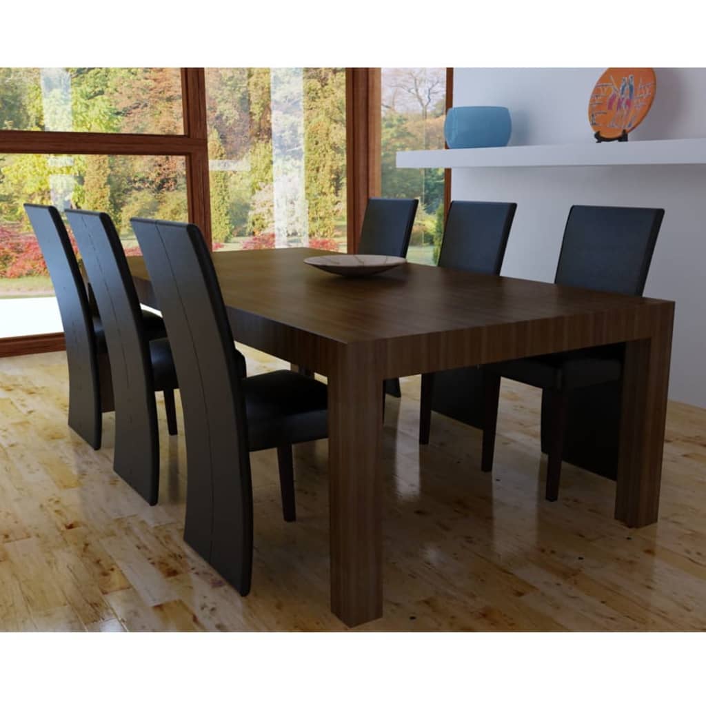 Sedie da Pranzo 6 pz Nere in Similpelle | homemem39