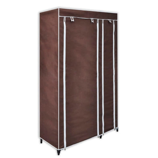 Fabric Wardrobe 2 pcs Brown