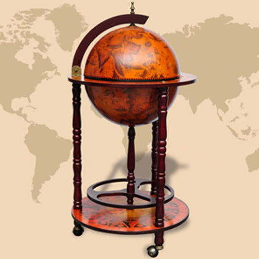 Minibar a Forma di Globo con Supporto in Legno di Eucalipto - homemem39