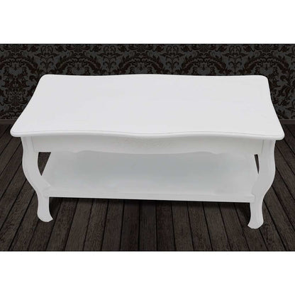 Tavolino da Salotto con 2 Ripiani in MDF Bianco | homemem39