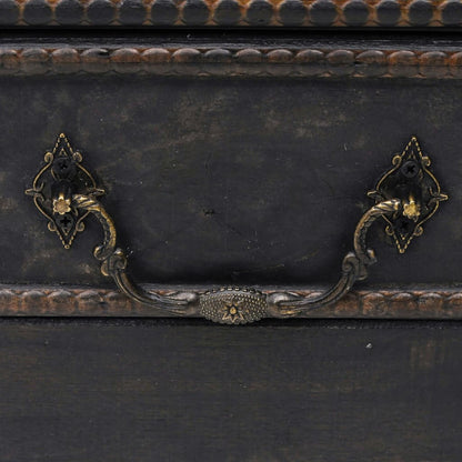 Baule del Tesoro in Legno Grande Nero - homemem39