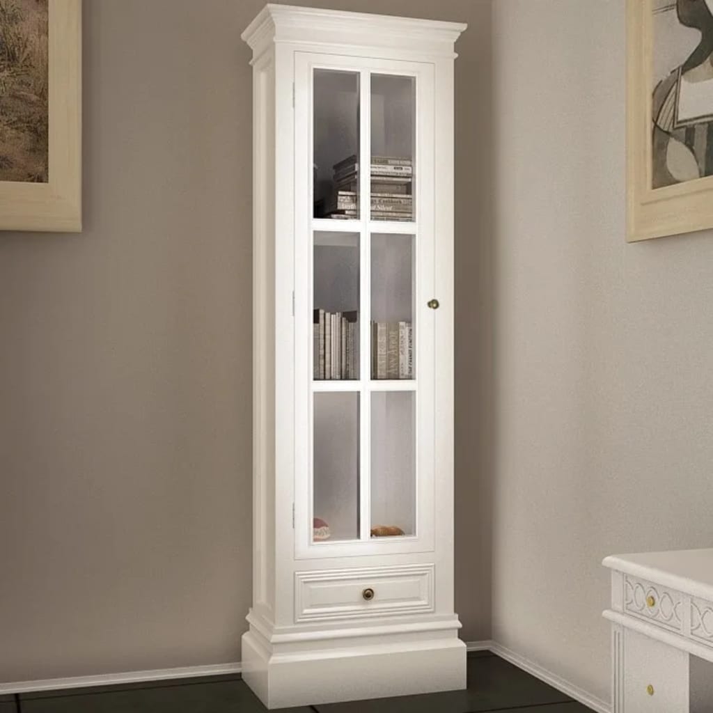 Armadietto con Libreria Elegante con 3 Scaffali Bianco in Legno | homemem39