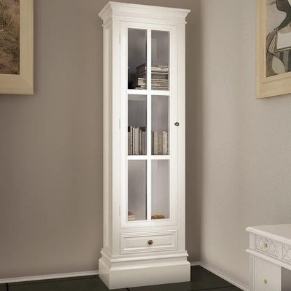 Armadietto con Libreria Elegante con 3 Scaffali Bianco in Legno | homemem39