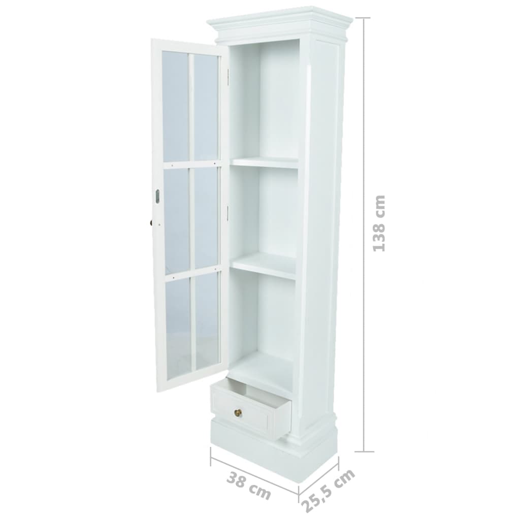Armadietto con Libreria Elegante con 3 Scaffali Bianco in Legno | homemem39