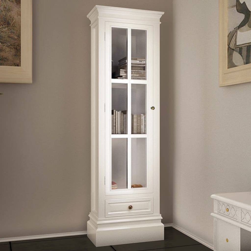 Armadietto con Libreria Elegante con 3 Scaffali Bianco in Legno | homemem39