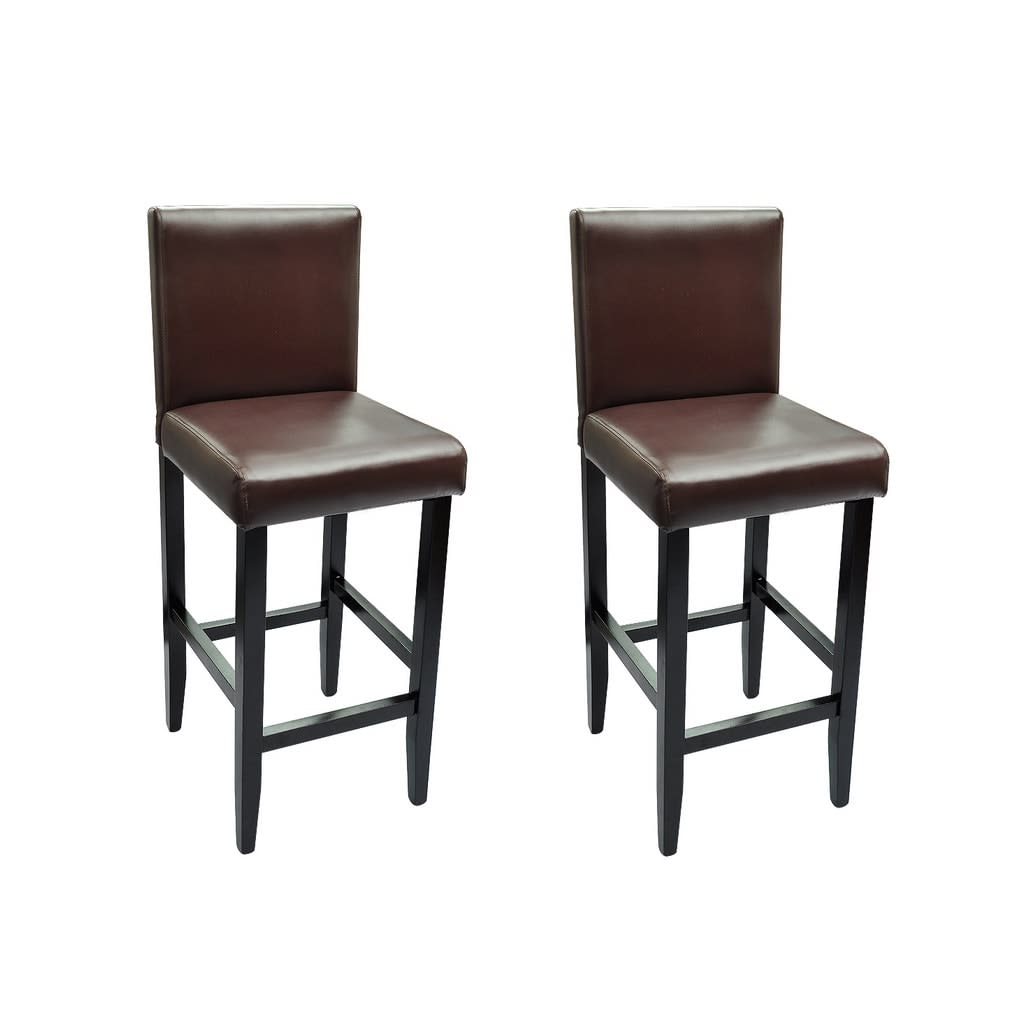 Sgabelli da Bar 2 pz Marrone Scuro in Similpelle - homemem39
