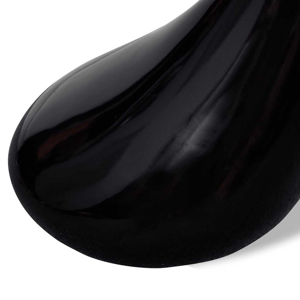 Tavolino da Salotto con Ripiano Rotondo in Vetro Nero Lucido | homemem39