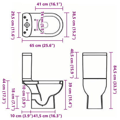 Vaso WC in Ceramica con Scarico Dietro Nero - homemem39