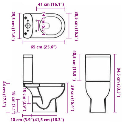 Vaso WC in Ceramica con Scarico Dietro Bianco - homemem39