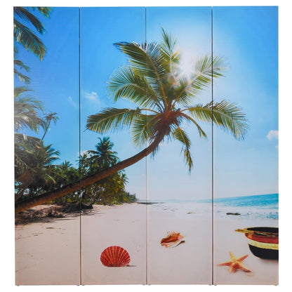 Paravento Pieghevole 160x170 cm con Stampa Spiaggia - homemem39